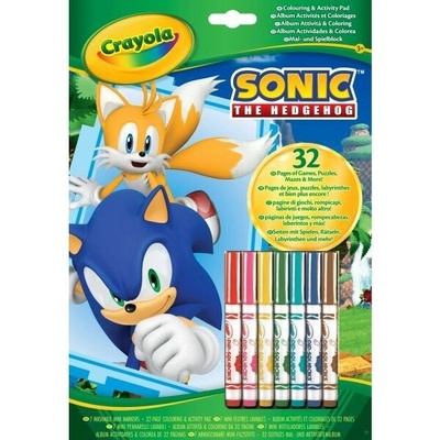 Crayola Sonic ježek omalovánky a zábavný sešit