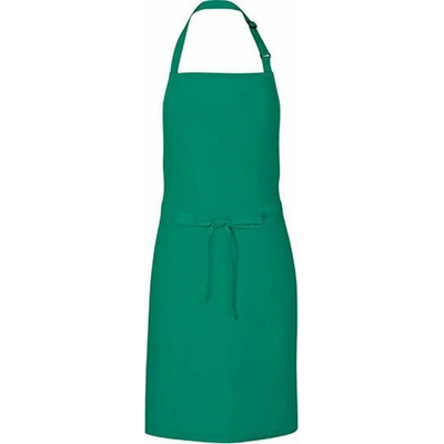 Link Kitchen Wear Univerzální keprová zástěra s laclem a nastavitelným páskem u krku zelená jarní 72 x 85 cm X986