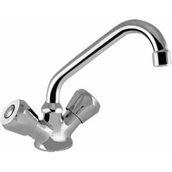 Image 1 of Fildişi Кухненски смесител с врътки ФР102, стоящ, инокс (fk012)