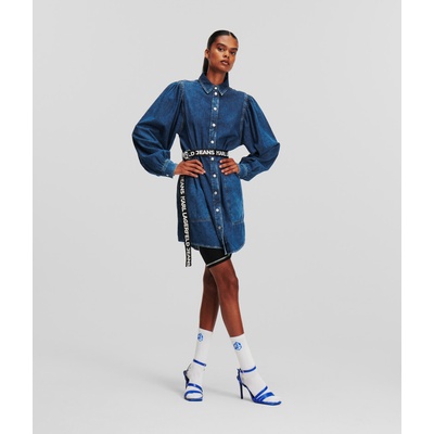 Karl Lagerfeld rifľové šaty Jeans 240J1307 modrá