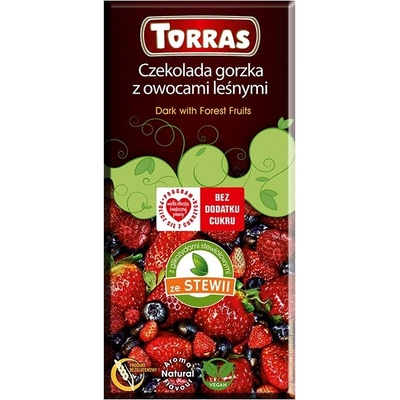 Torras Bezlepková horká čokoláda s lesným ovocím bez pridaného cukru 125 g