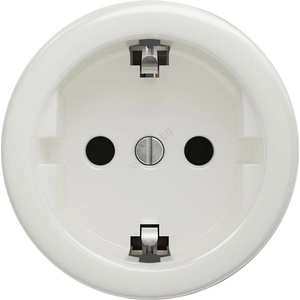 Kliklap - Ретро домашен контакт SCHUKO 230V/16A без рамка, керамичен, бял (KA0106)