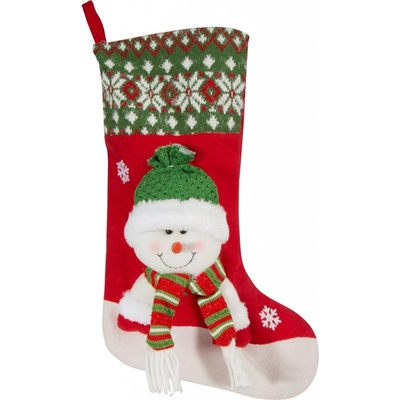 MyBestHome Vánoční mikulášská punčocha s 3D aplikací SNOWMAN I. 50 cm Mybesthome