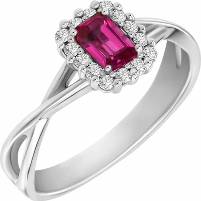 Eppi Zlatý prsten s emerald safírem a diamanty Hali R34055