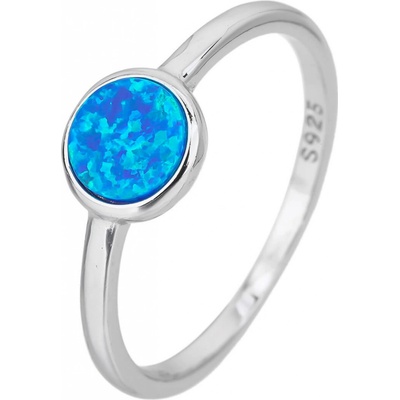 Bealio stříbrný prsten SOLITÉR modrý OPÁL 03 13319 3185