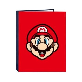 Super Mario Папка с пръстени Super Mario Mamma mia Червен Морско син A4 26.5 x 33 x 4 cm