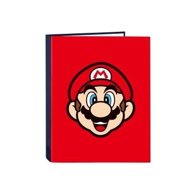 Super Mario Папка с пръстени Super Mario Mamma mia Червен Морско син A4 26.5 x 33 x 4 cm
