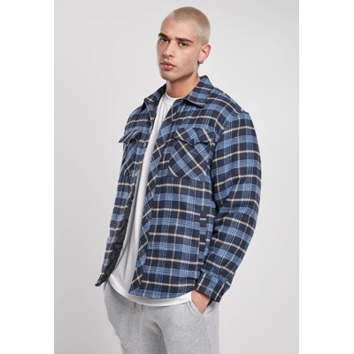 Urban Classics Мъжко яке в светлосиньо и тъмносиньо каре Urban Classics Plaid Quilted Shirt UB-TB3829-01370 - Син, размер S