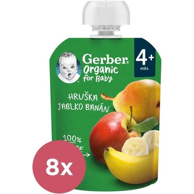 Gerber Organic kapsička hruška jablko a banán 90 g