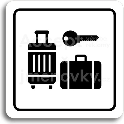 ACCEPT Piktogram úschovna zavazadel IV - bílá tabulka - černý tisk
