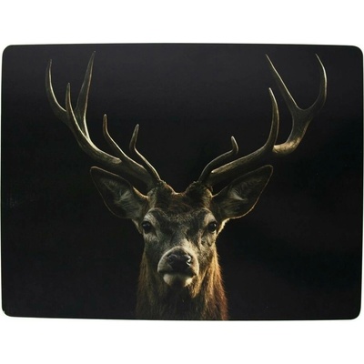 Mars & More 4ks pevné korkové prestieranie s jeleňom Black Deer 30x40x0,4 cm