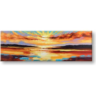Maľovaný obraz na stenu ZÁPAD SLNKA 150x50 cm - 150×50 cm / Premium 4 cm