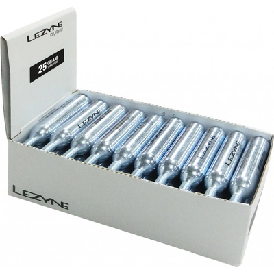 Lezyne CO2 bombička 25G - 5 PACK Silver/ W/B Sticker (4712805976232)