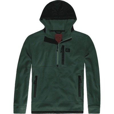 Vintage Industries VINSON HOLLOW FIBRE flisová mikina s kapucňou FIR GREEN
