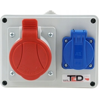 STAVEBNÍ ROZVADĚČ MALÝ 1 X 400V 16A/5P + 1 X 250V 16A IP44