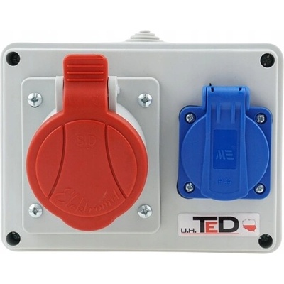 STAVEBNÍ ROZVADĚČ MALÝ 1 X 400V 16A/5P + 1 X 250V 16A IP44