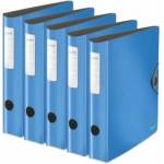 Leitz quality folder 180° Active Solid, pack of 5, A4, narrow, rounded spine, 6.5 cm wide, elastic band closure, light polyfoam, plastic folder, light blue, 10481030 - 10481030-5