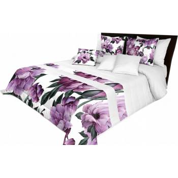Mariall Design přehoz na postel biela fialovej 240 x 260 cm