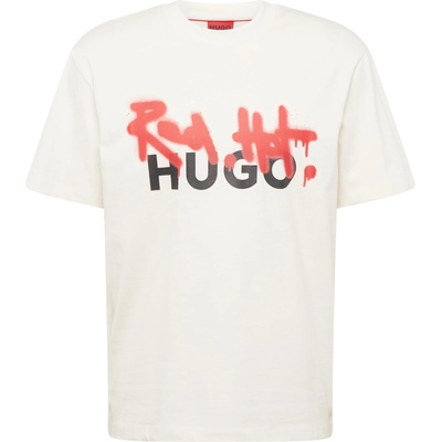 HUGO Red Тениска 'Dinricko' бяло, размер L