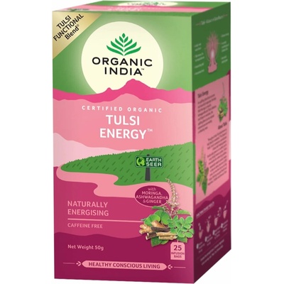 Organic India Tulsi Energy porciovaný čaj 25 vreciek