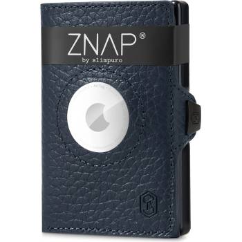 Slimpuro ZNAP Airtag Wallet, 12 карти, отделение за монети, 8, 9 x 1, 8 x 6, 3 см (Ш x В x Д), защита RFID (ZNAPAirBlGrained12) (ZNAPAirBlGrained12)