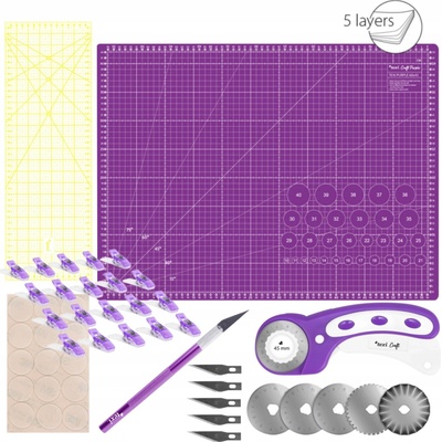 Sada na patchwork a šití Texi Craft fialová 60X45 – Zboží Dáma