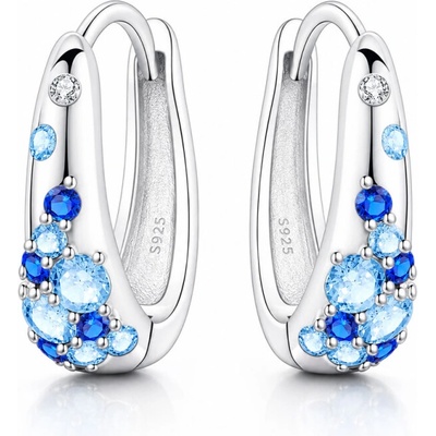 GRACE Silver Jewellery Náušnice s modrými zirkony Jole - stříbro 925/1000 E-OTE4159/427 Modrá