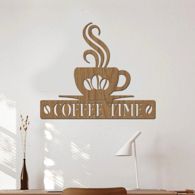 dřevo života Dřevěná dekorace COFFEE Rozměry (cm): 60x52, Zvolte barvu dekoru: Horský dub