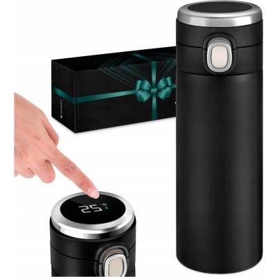Murano Termohrnek nerezová ocel s pojistkou víčka 400 ml černý