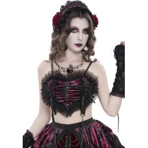 Devil fashion дамски crop top потник DEVIL FASHION - Heartless - бордо - TT30902