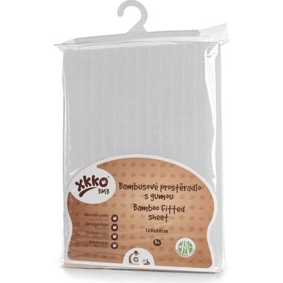 Kikko Bambusové prostěradlo s gumou XKKO BMB Bílé Bílé 60x120