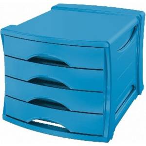 Esselte Шкаф за документи, пластмасов, 4 чекмеджета, ESSELTE "Europost", Vivida blue 623961 (623961)
