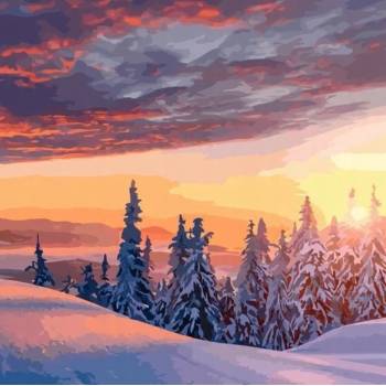 Norimpex - Puzzle Paint by numbers: Winter Landscape 40x50cm - 1 - 39 piese