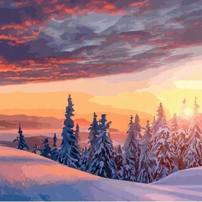 Norimpex - Puzzle Paint by numbers: Winter Landscape 40x50cm - 1 - 39 piese