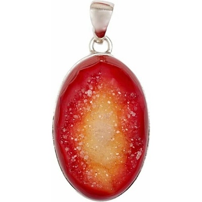 Nefertitis Achát drúzička red aura přívěsek stříbro P144 NF62643