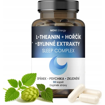 MOVit Sleep Complex L-Theanin + Hořčík + Bylinné extrakty 90 kapslí