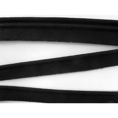 Bavlnený výpustek - čierna - šírka 1,4 cm