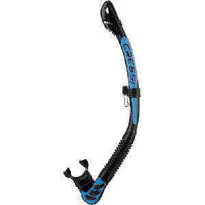 CRESSI Alpha Ultra Dry Snorkel Black/Blue - Dry snorkel for diving, free diving and snorkeling, black/blue, one size unisex - ES258062 (ES258062)