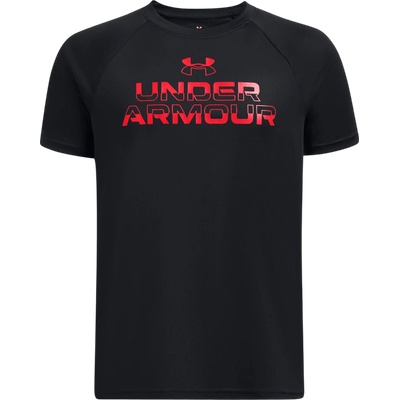 Under Armour Тениска Under Armour UA Tech Split Wordmark SS Черен Velikost YLG