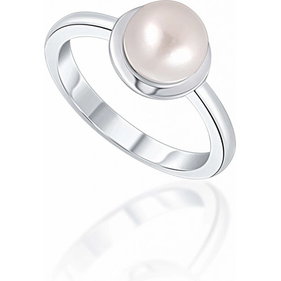 JwL Luxury Pearls Nežný strieborný prsteň s pravou bielou perlou JL0677
