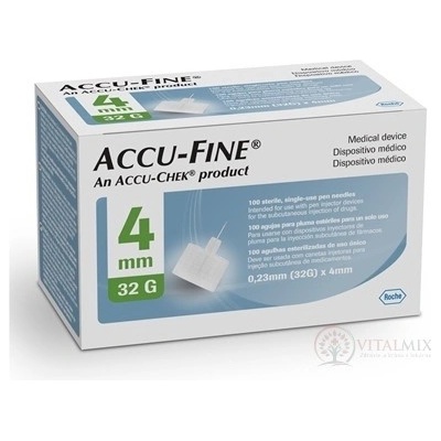 Accu-Fine jehly do inzulínového pera 32G x 4 mm 100 ks