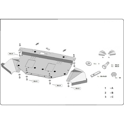 Kryt pod motor SKODA SUPERB II (B6) - Plech - 8595698039774