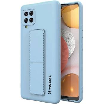 Wozinsky Калъф за телефон Wozinsky Kickstand Flexible Silicone със стойка за Samsung Galaxy A42 5G, светлосин