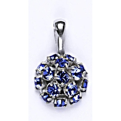 Čištín Stříbrný přívěšek se Swarovski krystaly saphire ,půlkoule,P 1337
