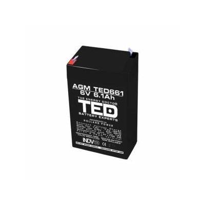 Оловна Батерия TED ELECTRIC, 6V, 6.1Ah, 70/ 47/ 100 mm, AGM