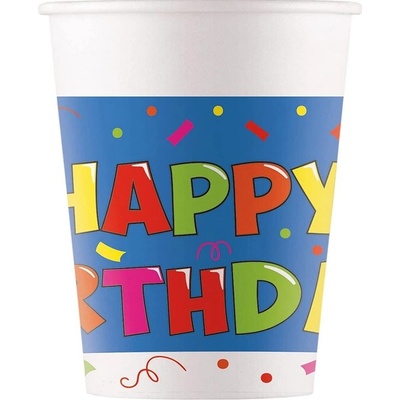 Procos Kvalitné kompostovateľné poháre Happy Birthday