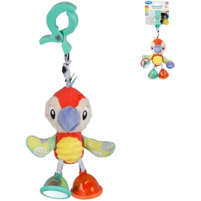 PLAYGRO PLYŠ Papoušek baby závěsný chrastící s klipem