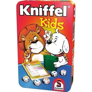 Schmidt Dětská hra s kostkami Kniffel Kids v plechové krabičce