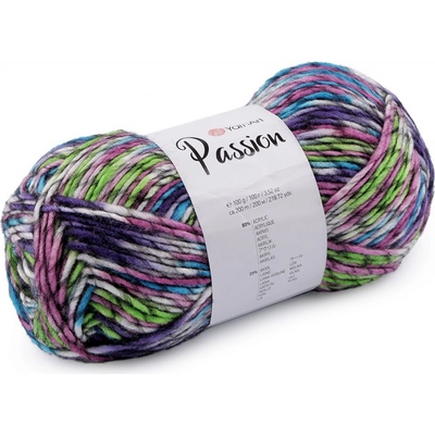 Pletací příze Passion 100 g, střední, 7 (1250) zelená sv.