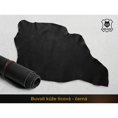 Buvolí kůže černá 4-4,5 mm - lícová Plocha kůže: A4 (210 x 297 mm), Velikost: Část kůže